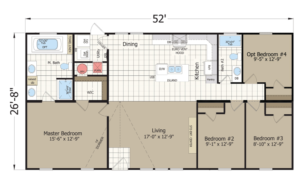 4 Bedroom 2 Living Room Double Wide